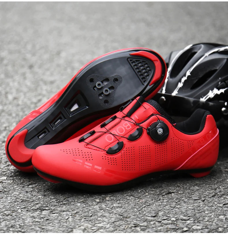 Men's Cycling Shoes Road Bike Shoes Self-locking Cleats Speed Cycling Sneakers Outdoor Racing Route Athletic Bicycle Footwear