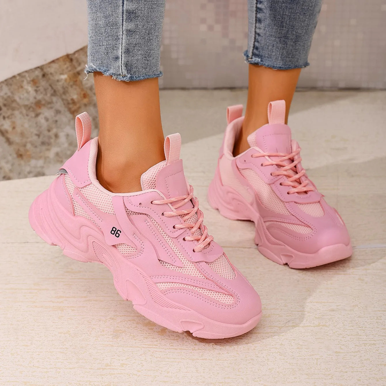 Women Sneakers 2024 New Fashion Chunky Outdoor Tennis Sneakers Women  Platform Comfortable Lightweight Designer Shoes Women