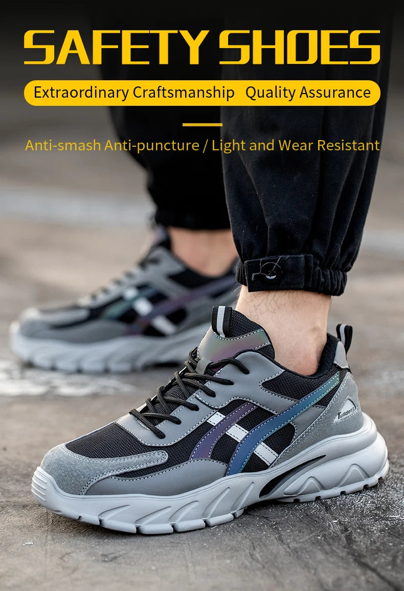 Safety Shoes Men New Steel Toe Men's Work Shoes Puncture Proof Work Sneaker Male Protective Footwear Work Man Boots Safety Boots