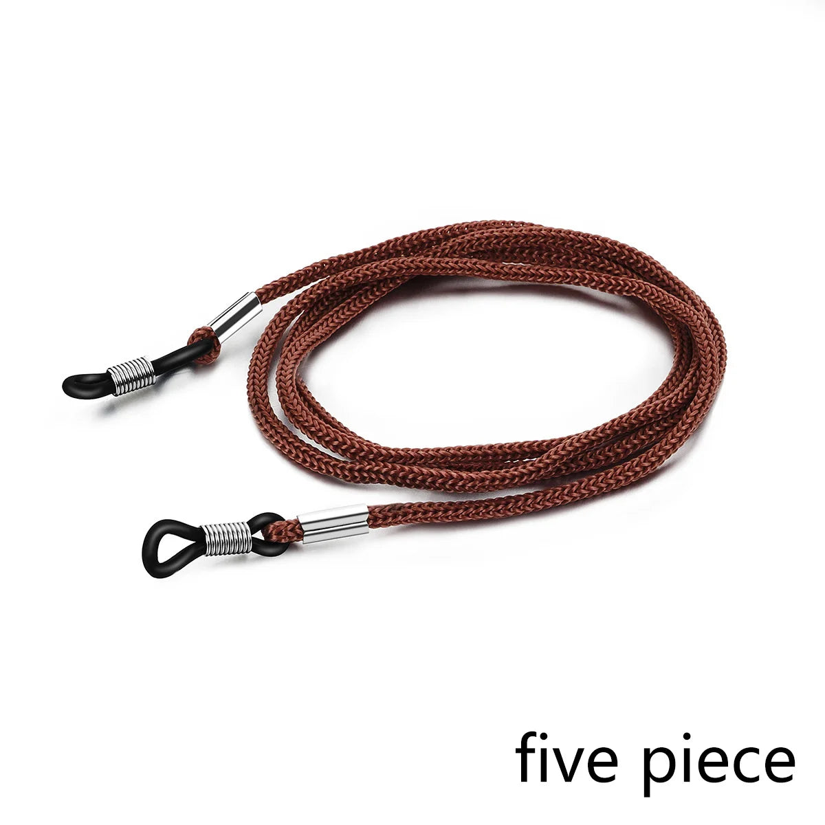 5ps Adjustable Glasses Strap Holder Anti Slip Glasses Cord Rope, Sports Sunglasses Chain Lanyard Eyewear Retainer Women Men