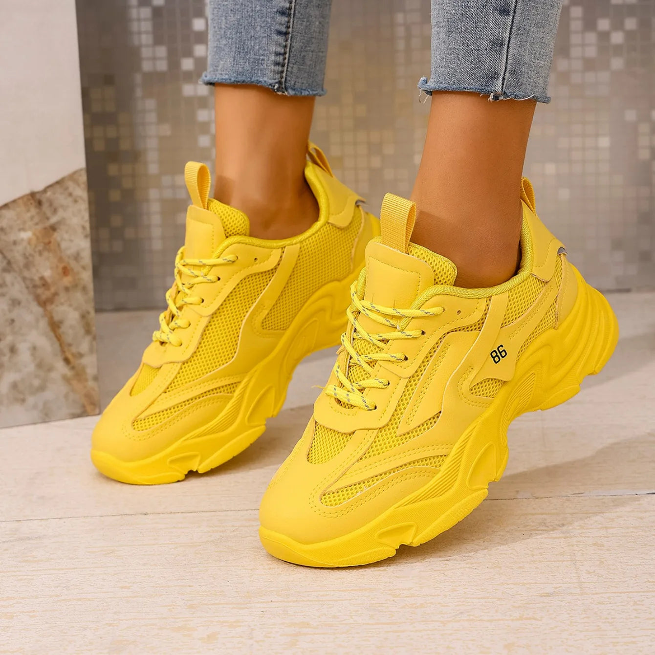 Women Sneakers 2024 New Fashion Chunky Outdoor Tennis Sneakers Women  Platform Comfortable Lightweight Designer Shoes Women
