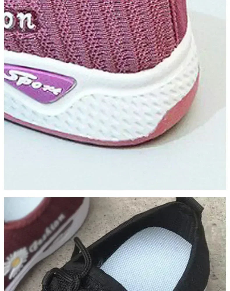 Fashionable Sports Shoes for Women, Thick and Breathable Soft Soled Mesh, Lightweight Casual Shoes, Trendy Coconut Shoes