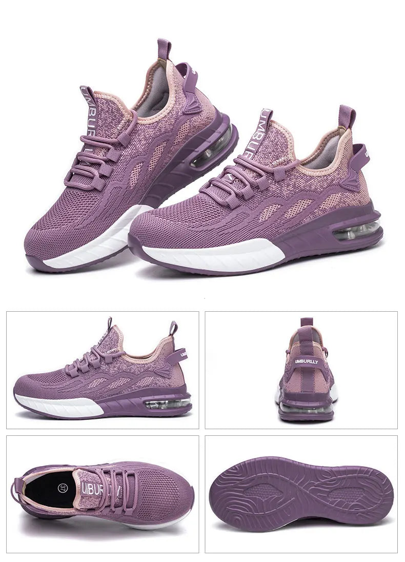 Women Safety Shoes For Work Safety Boots Breathable Steel Toe  Puncture Proof Sport Work Sneakers Construction Security Boots