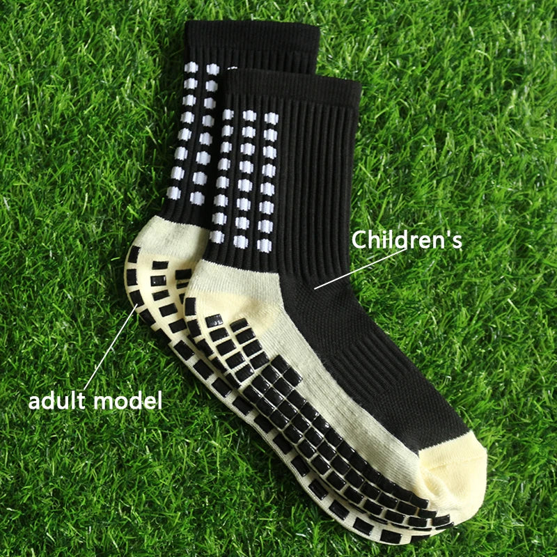 3 pairs 34-39 children breathable sports soccer socks square silicone non-slip grip football socks calcetines hombre
