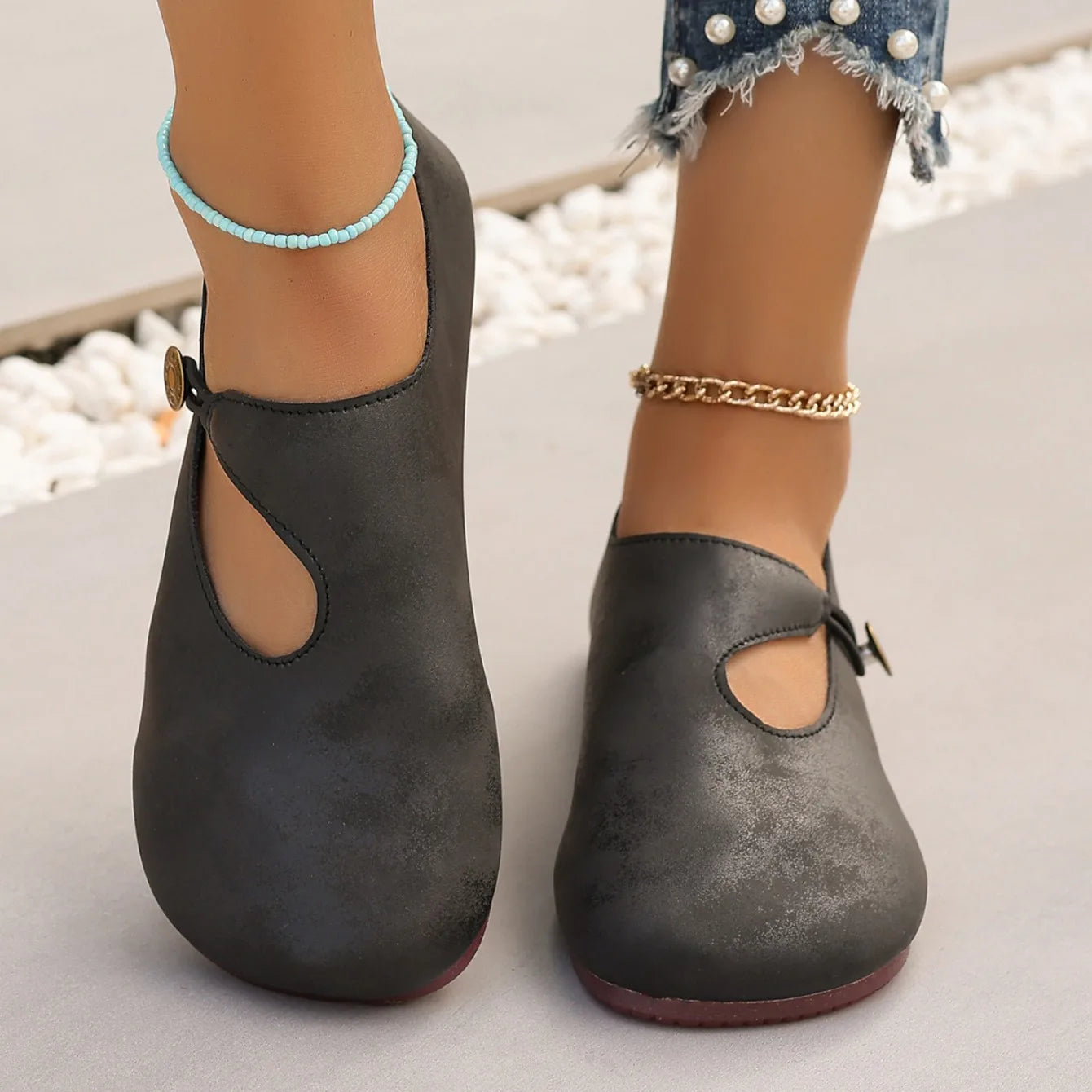Women Sneakers 2024 New Retro Leisure Leather Shoes for Women Comfortable Slip-proof Breathable Round-headed Sneakers Women