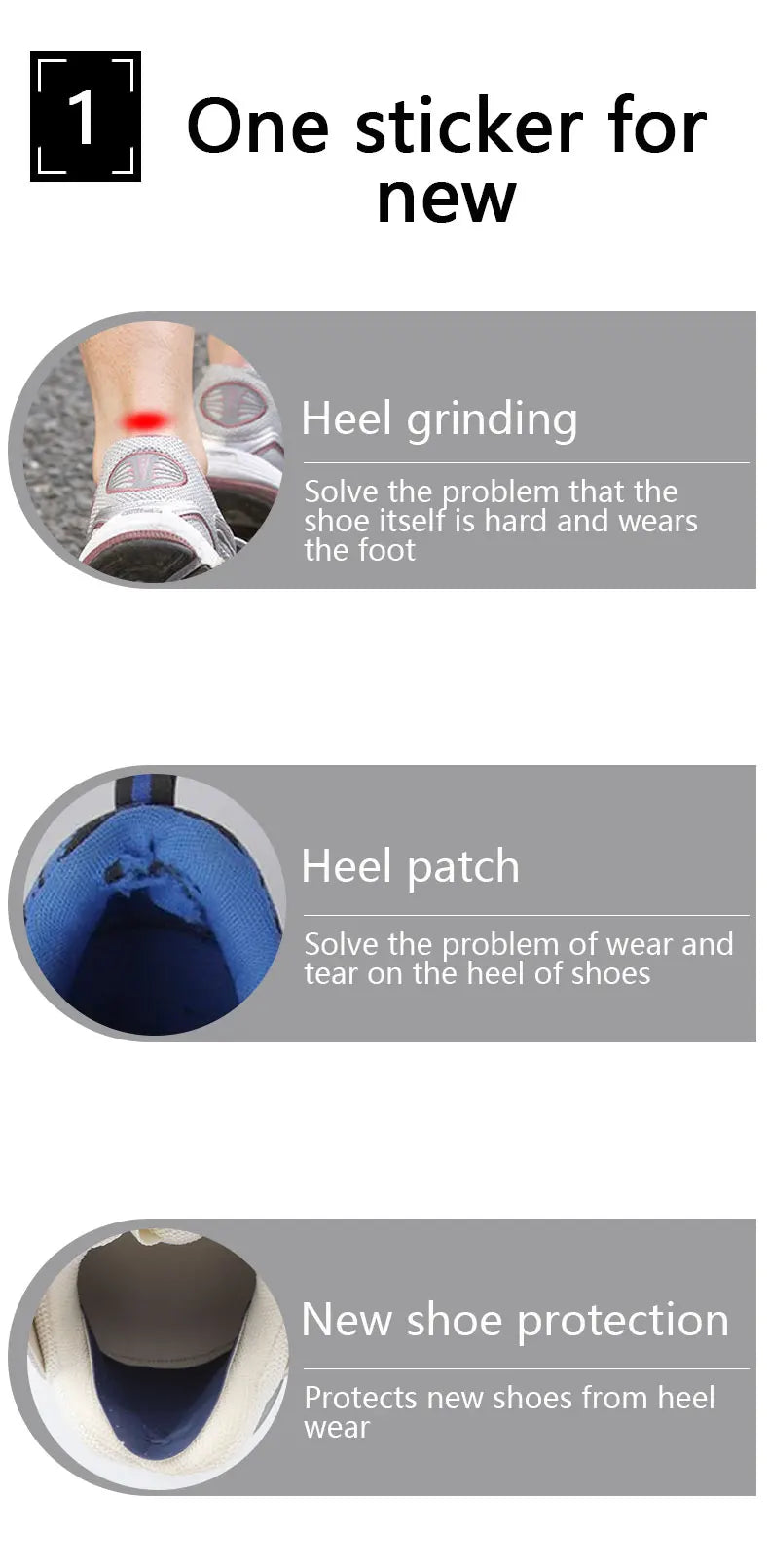 Heel Repair Subsidy Sticky Shoes Hole Sneakers Insoles Patch Heel Pads Heels Sticker Protector Foot Care Anti-Wear Inserts 4 PCS