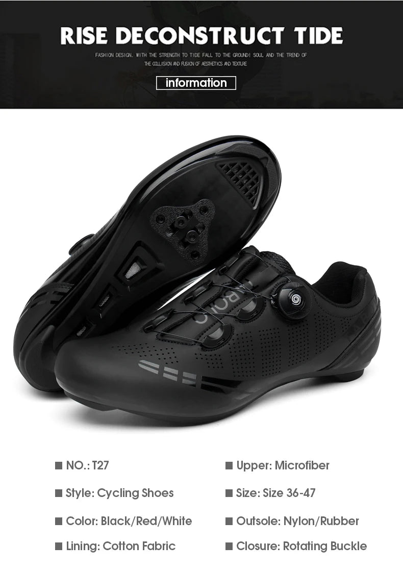 Men's Cycling Shoes Road Bike Shoes Self-locking Cleats Speed Cycling Sneakers Outdoor Racing Route Athletic Bicycle Footwear