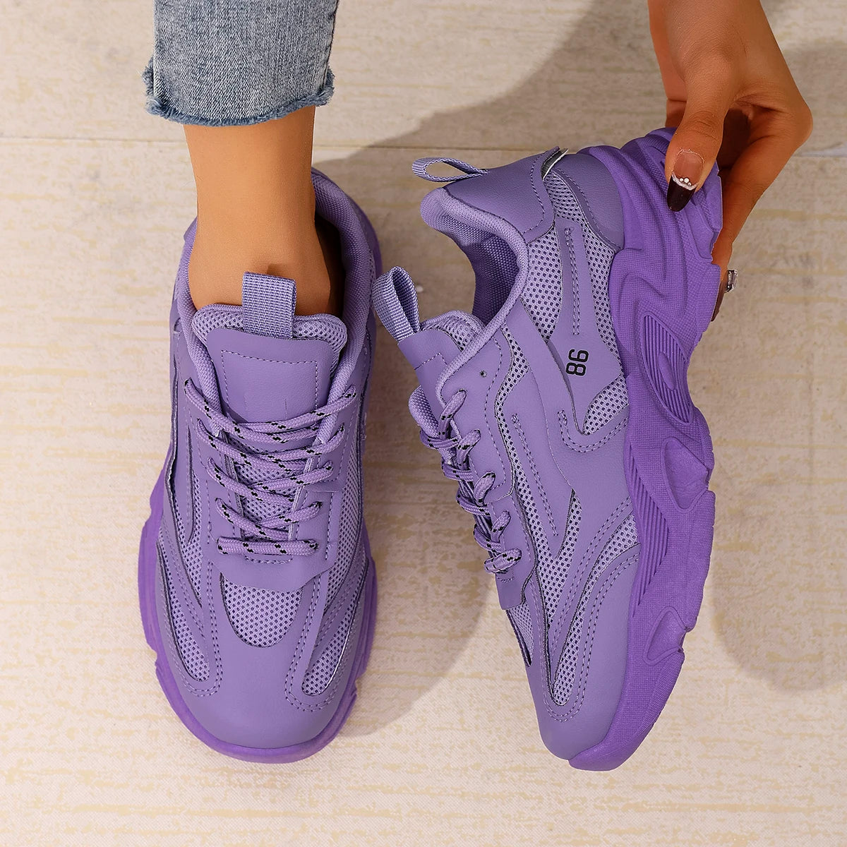 Women Sneakers 2024 New Fashion Chunky Outdoor Tennis Sneakers Women  Platform Comfortable Lightweight Designer Shoes Women