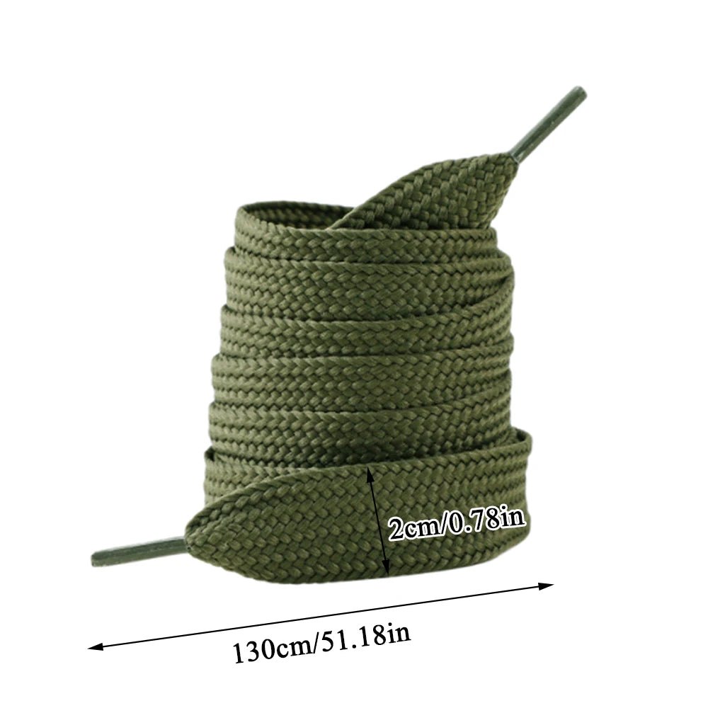 1 Pair Shoelaces Flat Thicken Weave Craft Off 2cm Wide Black White Shoe Laces High-top Sneaker Canvas Shoelace Accessories