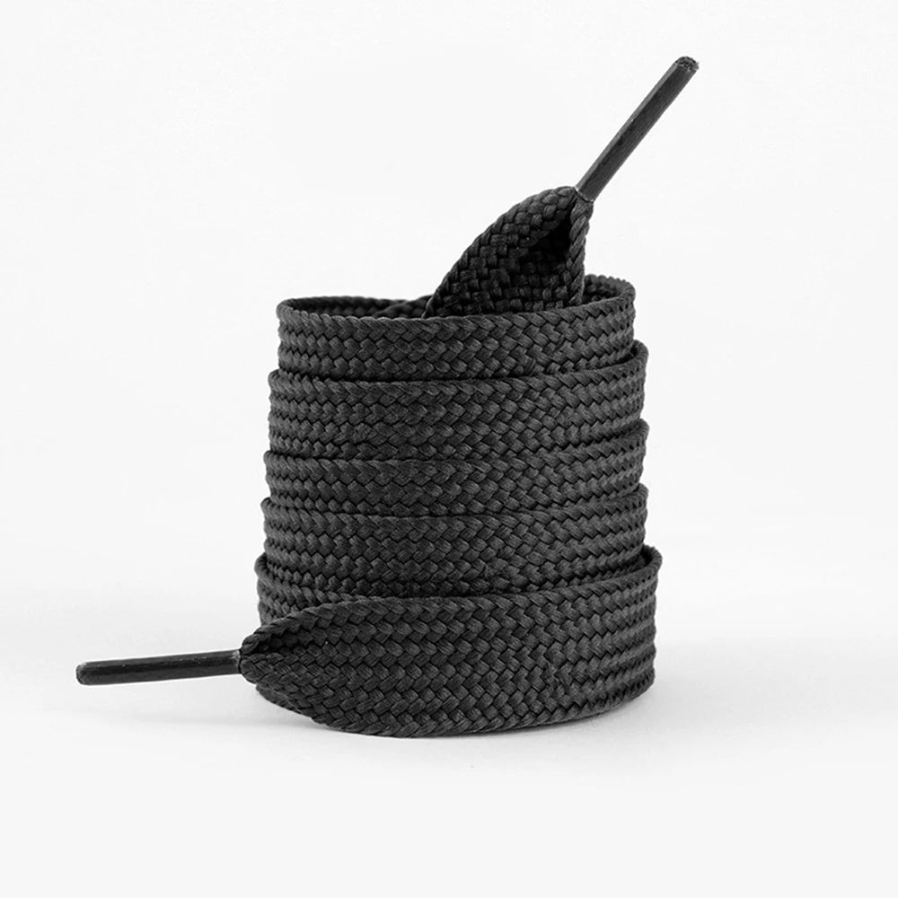1 Pair Shoelaces Flat Thicken Weave Craft Off 2cm Wide Black White Shoe Laces High-top Sneaker Canvas Shoelace Accessories