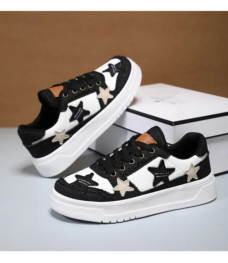 Men's Sneakers Fashion Star Skate Shoes Punk Hip Hop Style Student Sports 2 Summer All-match Non-slip Booster Casual Shoes