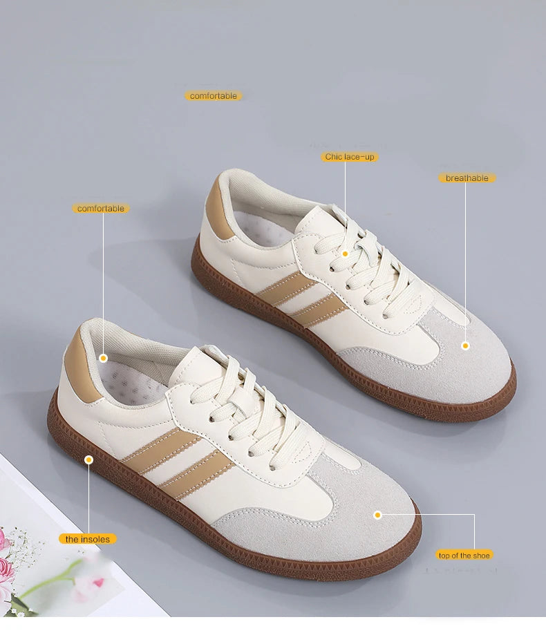 2024 Women Sneakers Fashion Shoes Spring Trend Casual Flats Female New Fashion Comfort White Vulcanized Platform Shoes for Women