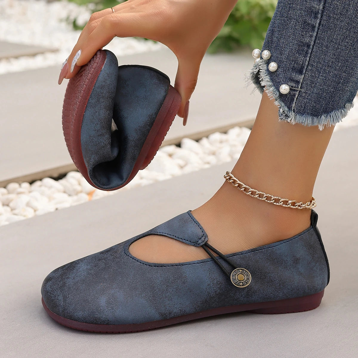 Women Sneakers 2024 New Retro Leisure Leather Shoes for Women Comfortable Slip-proof Breathable Round-headed Sneakers Women