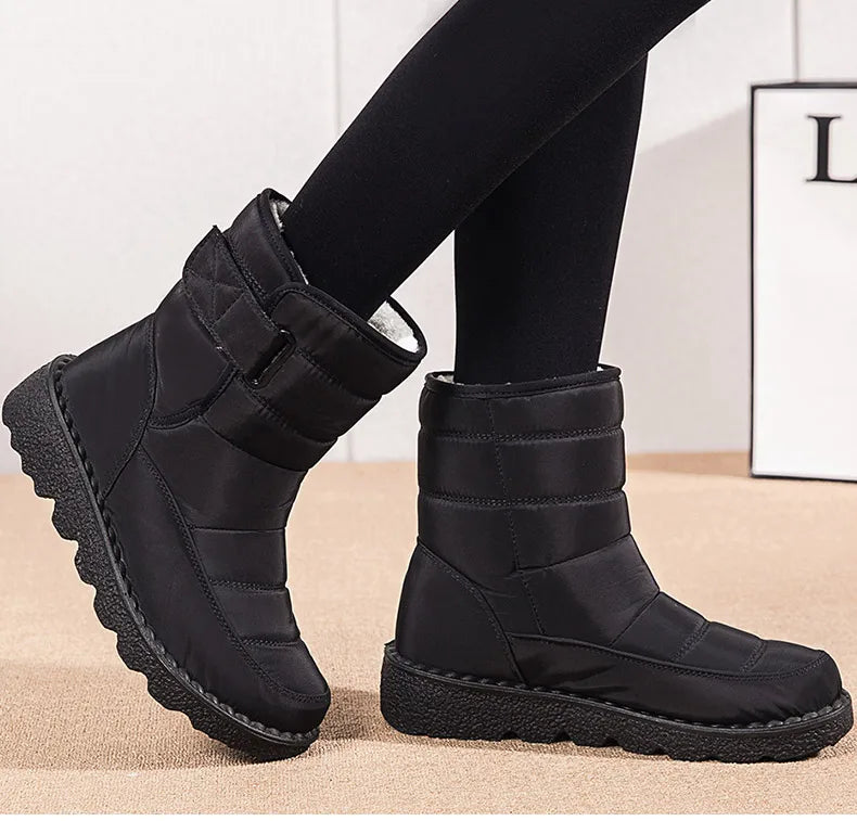 Women Boots 2024 Winter Shoes Woman Waterproof Snow Boots Winter Warm Fur Botas Mujer Korea Style Black Ankle Boots For Women