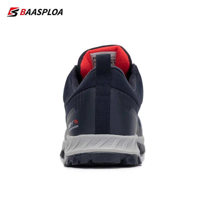 Baasploa Men's Anti-Skid and Wear-Resistant Hiking Travel Shoes Fashion Waterproof Outdoor Sneaker Comfortable Male Sport Shoes