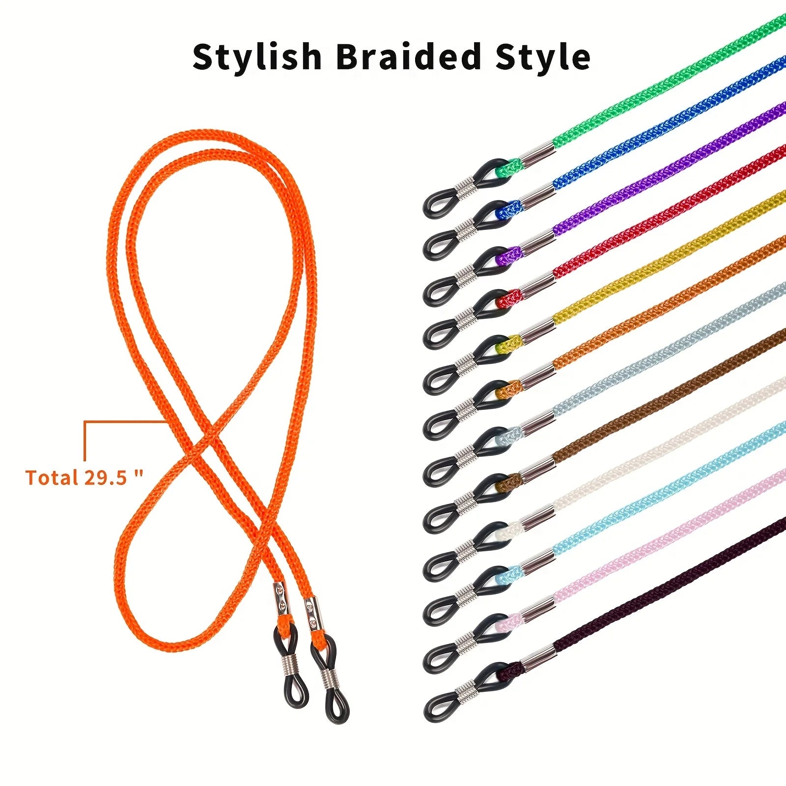 5ps Adjustable Glasses Strap Holder Anti Slip Glasses Cord Rope, Sports Sunglasses Chain Lanyard Eyewear Retainer Women Men