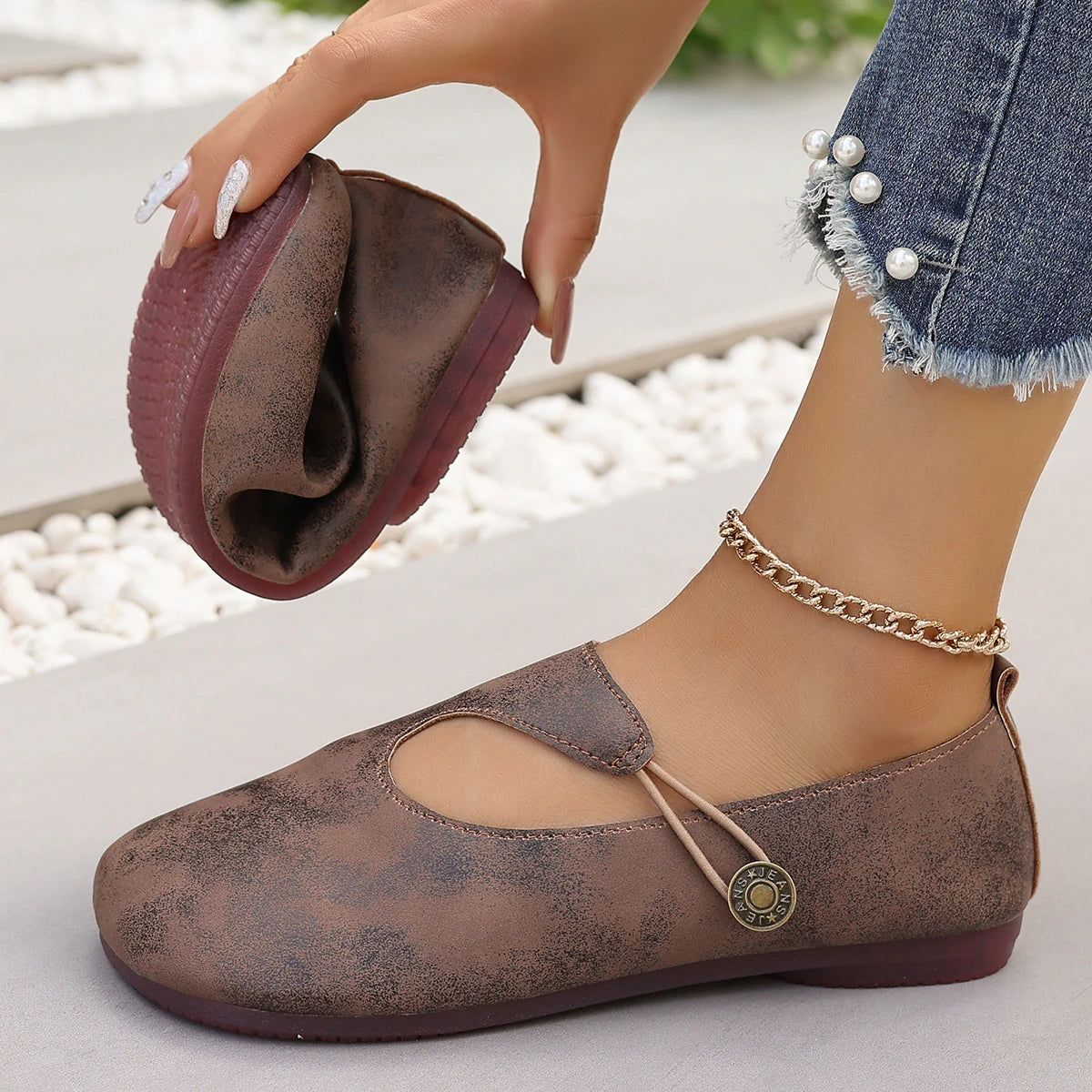 Women Sneakers 2024 New Retro Leisure Leather Shoes for Women Comfortable Slip-proof Breathable Round-headed Sneakers Women