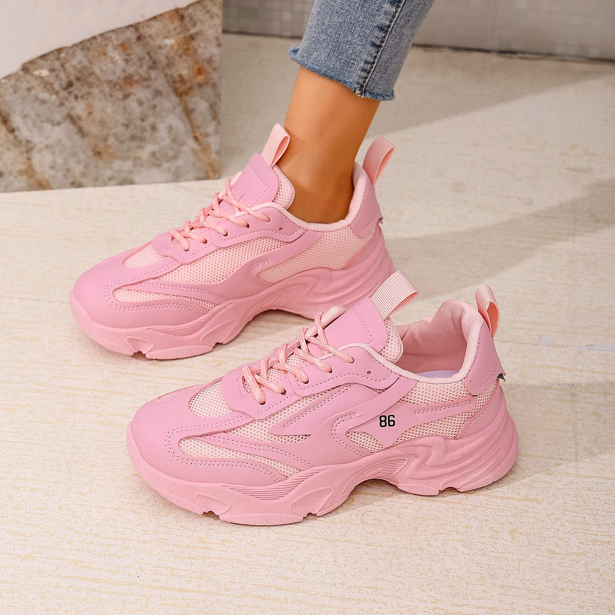 Women Sneakers 2024 New Fashion Chunky Outdoor Tennis Sneakers Women  Platform Comfortable Lightweight Designer Shoes Women
