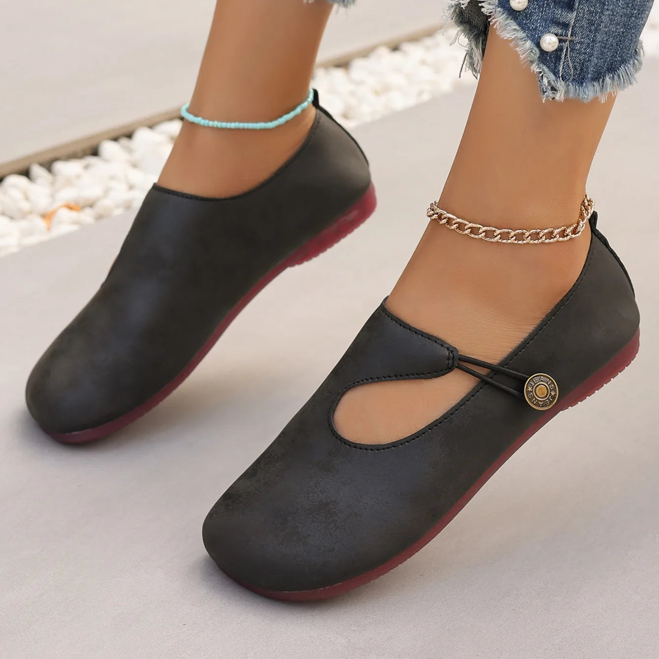 Women Sneakers 2024 New Retro Leisure Leather Shoes for Women Comfortable Slip-proof Breathable Round-headed Sneakers Women
