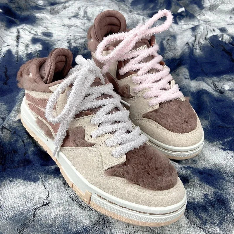 0.8cm width 1 Pair Cute Plush Sneakers Shoelaces Men Women High-top Casual Canvas  White Flat Shoes Laces Strings Accessories