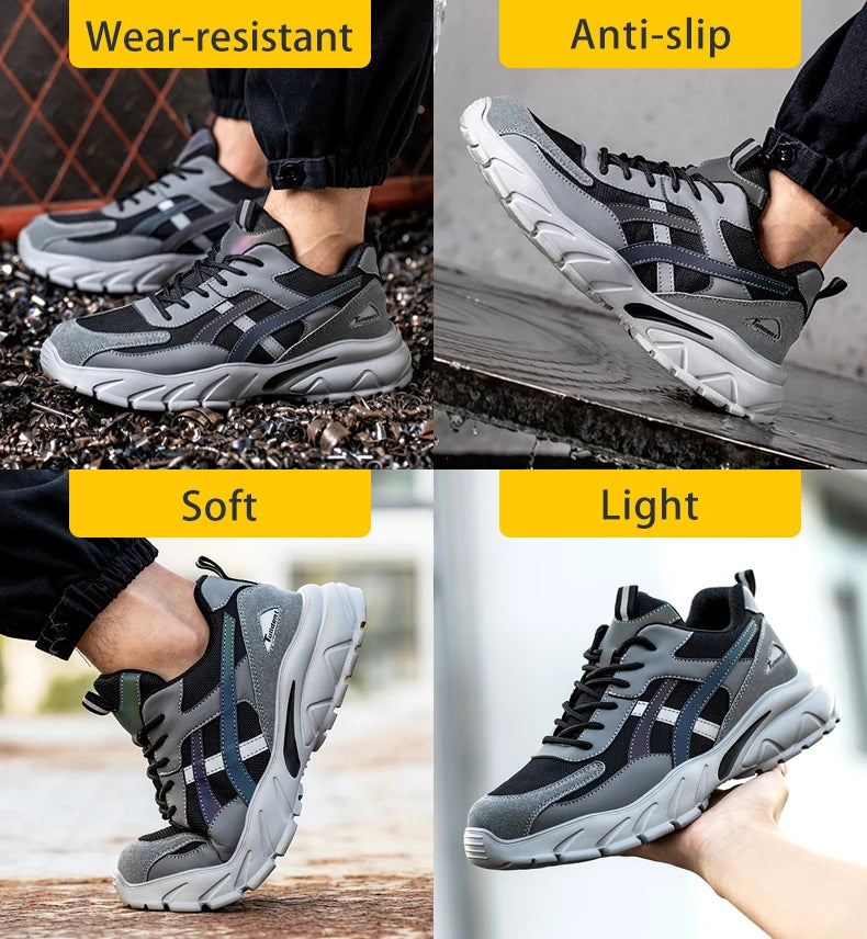 Safety Shoes Men New Steel Toe Men's Work Shoes Puncture Proof Work Sneaker Male Protective Footwear Work Man Boots Safety Boots