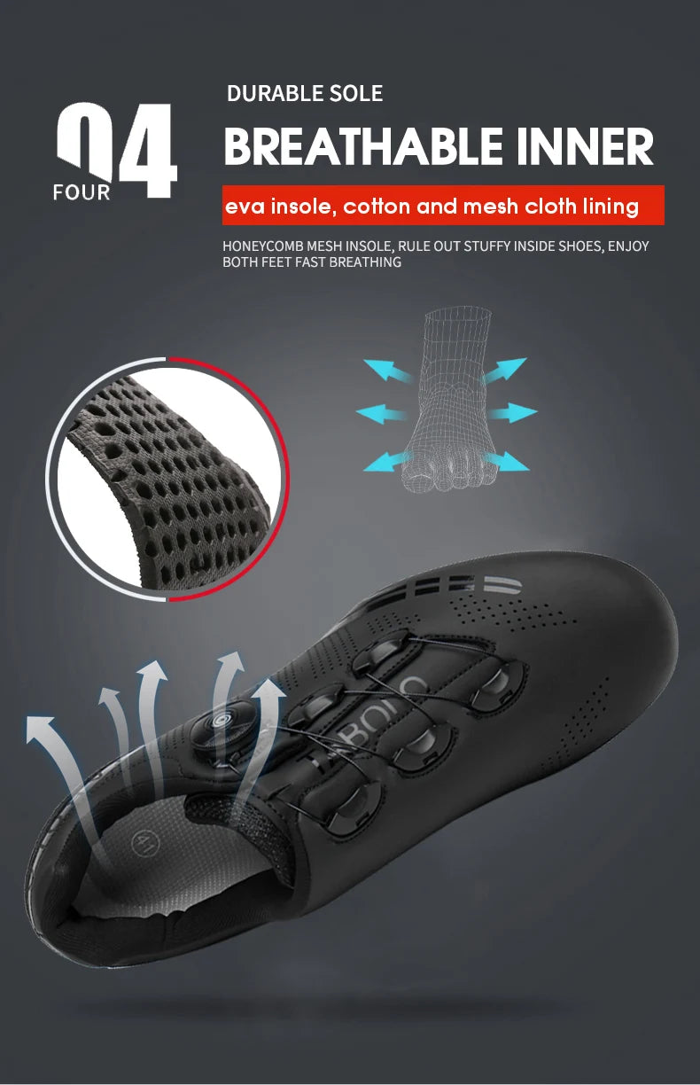 Men's Cycling Shoes Road Bike Shoes Self-locking Cleats Speed Cycling Sneakers Outdoor Racing Route Athletic Bicycle Footwear