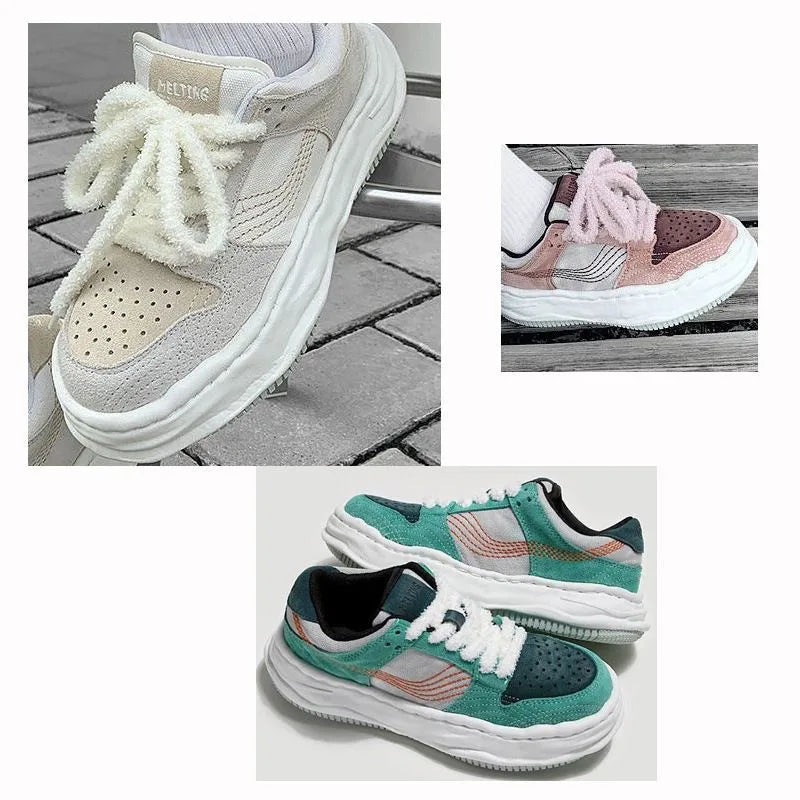 0.8cm width 1 Pair Cute Plush Sneakers Shoelaces Men Women High-top Casual Canvas  White Flat Shoes Laces Strings Accessories