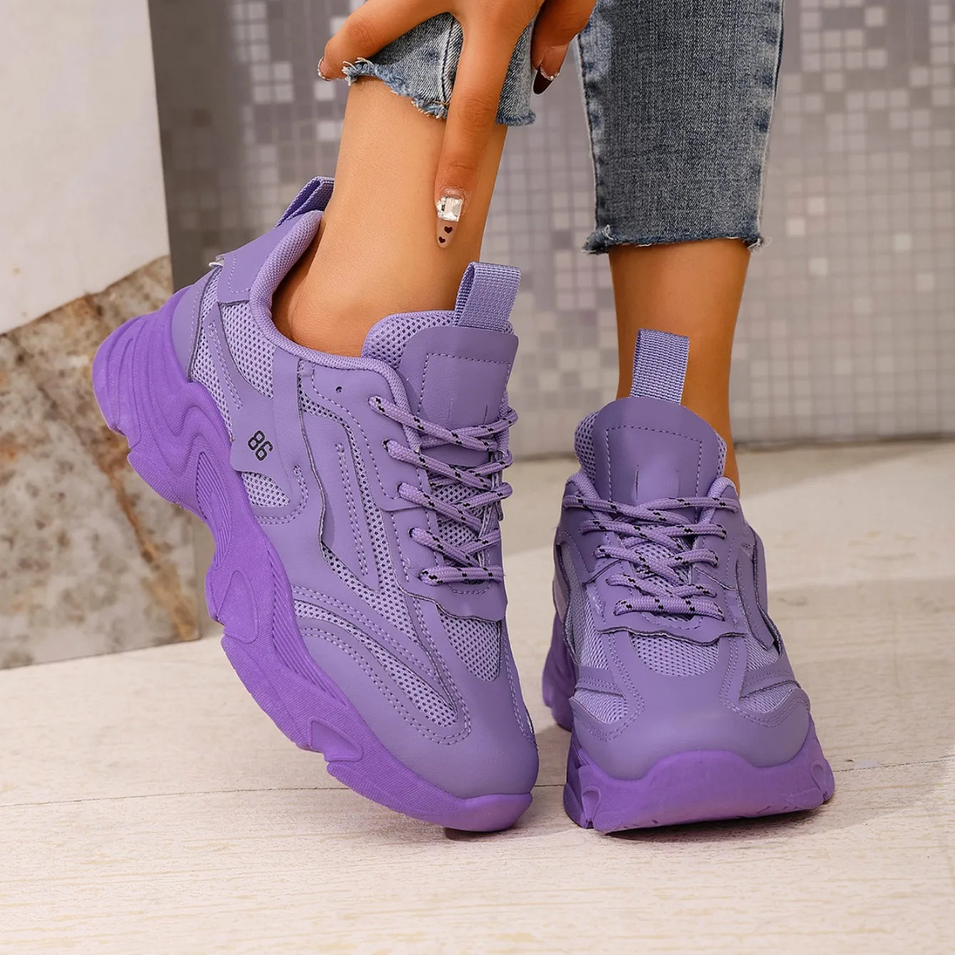 Women Sneakers 2024 New Fashion Chunky Outdoor Tennis Sneakers Women  Platform Comfortable Lightweight Designer Shoes Women