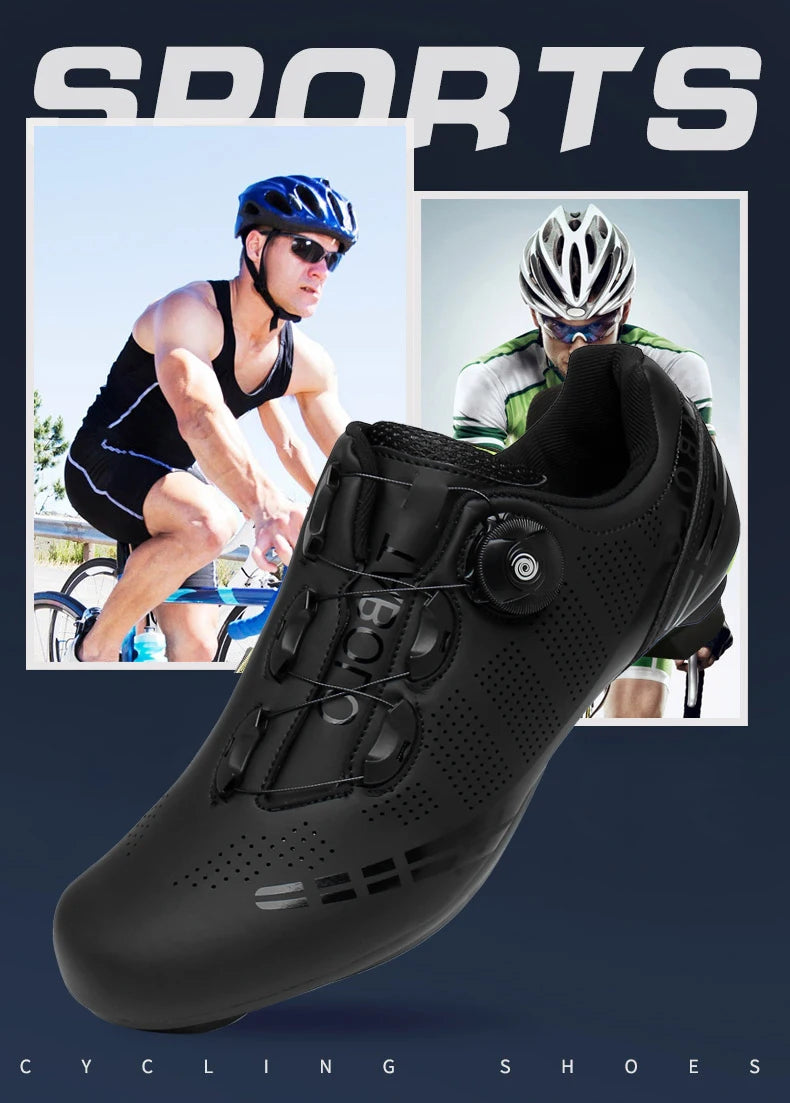 Men's Cycling Shoes Road Bike Shoes Self-locking Cleats Speed Cycling Sneakers Outdoor Racing Route Athletic Bicycle Footwear