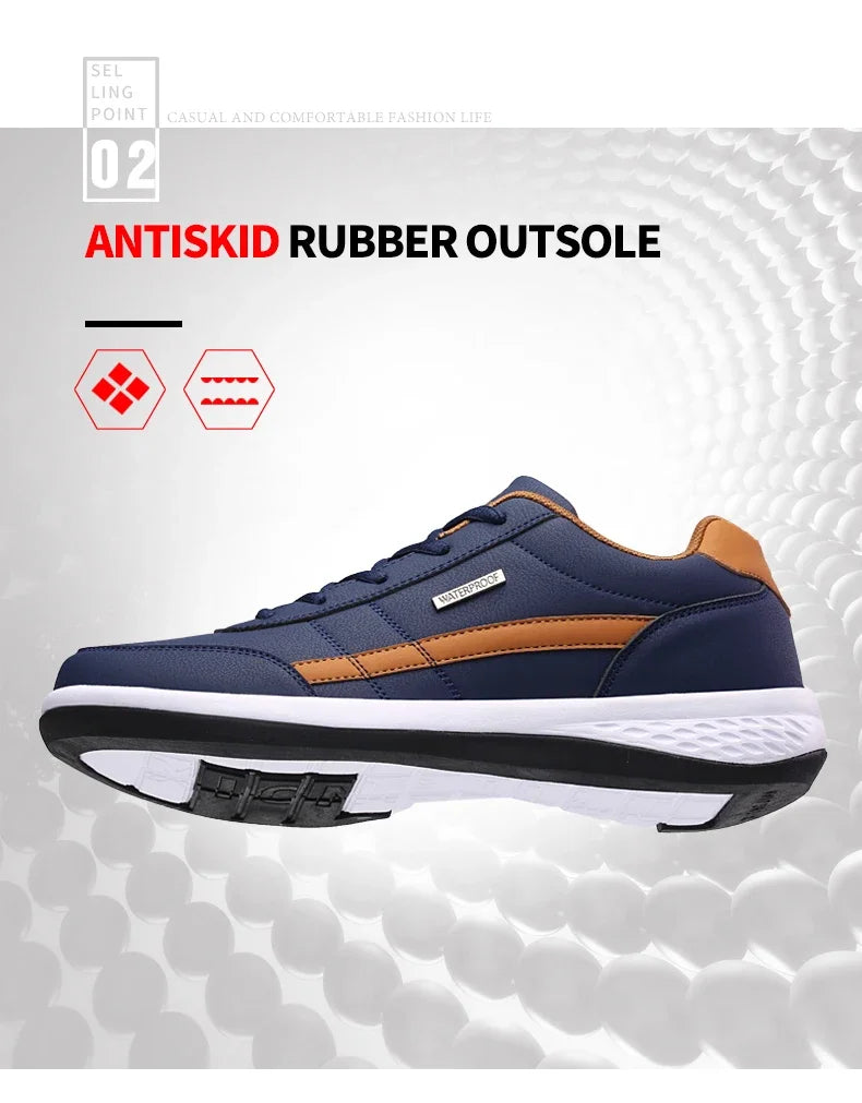 MAEDEF Shoes for Men Leather Sneaker Waterproof Casual Comfortable Men's Sneaker Lace Up Footwear Vulcanized Man Shoe Masculino