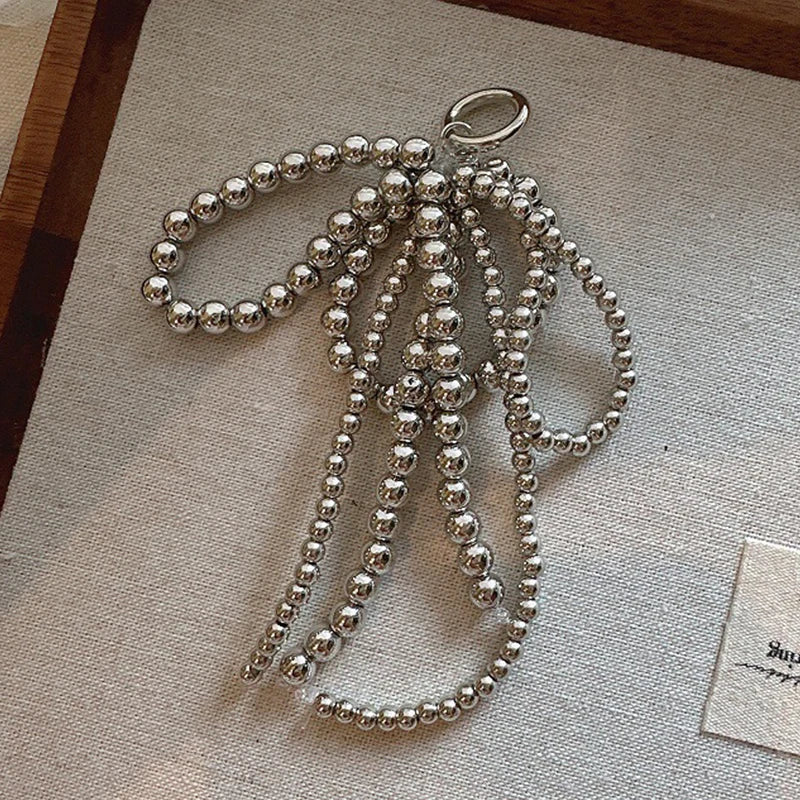 1PC Handmade Shoes Clip Double Layered Pearl Bead Bowknot Charm Shoe Buckle Decoration Bag Pendant Bow Key Chain Accessories