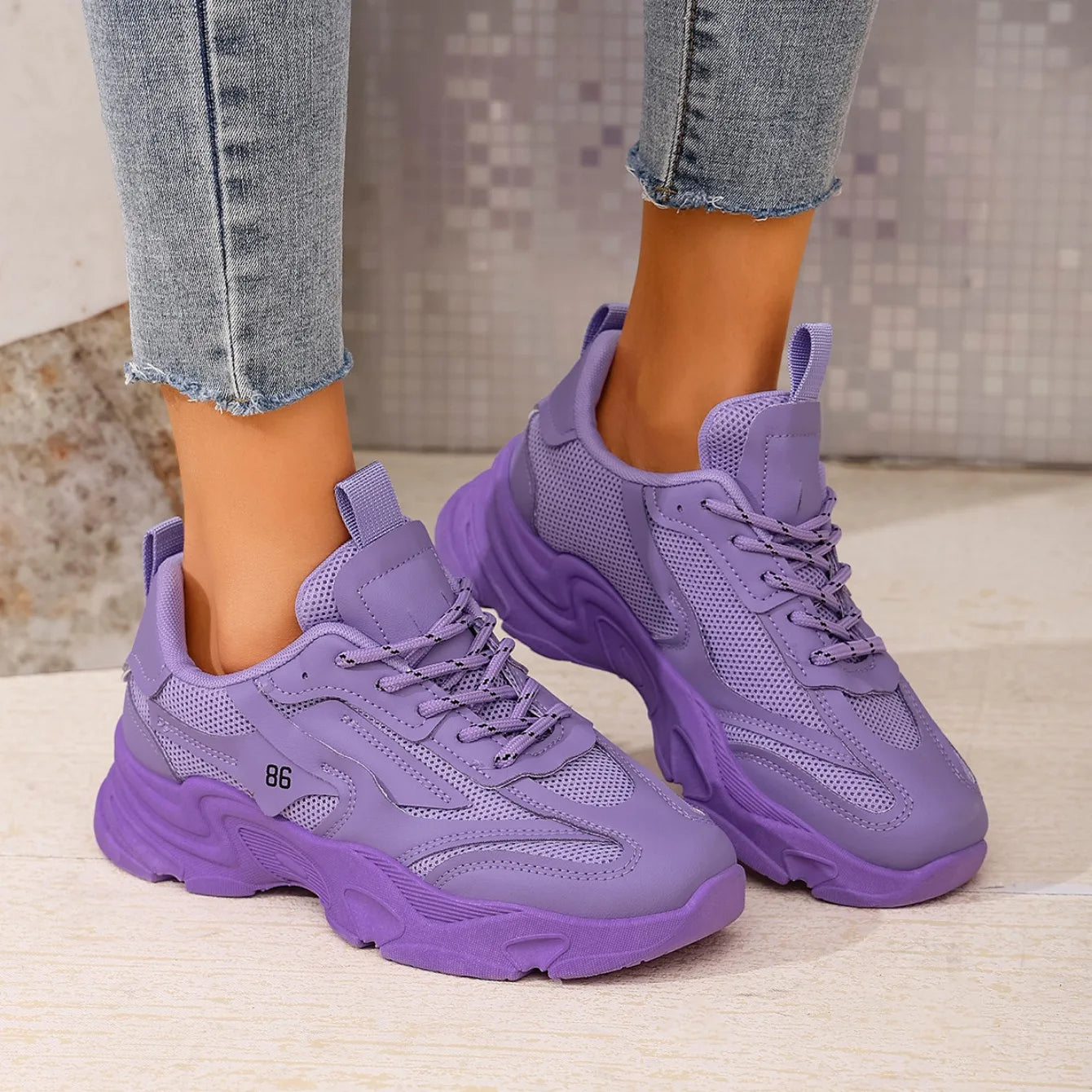 Women Sneakers 2024 New Fashion Chunky Outdoor Tennis Sneakers Women  Platform Comfortable Lightweight Designer Shoes Women