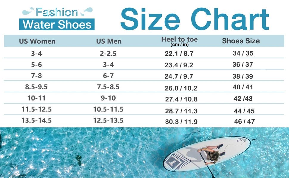 Men Water Aqua Shoes Women Swimming Sneakers Barefoot Sandals Beach Wading Flats Unisex Breathable Quick Dry Footwear