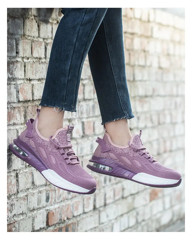 Women Safety Shoes For Work Safety Boots Breathable Steel Toe  Puncture Proof Sport Work Sneakers Construction Security Boots