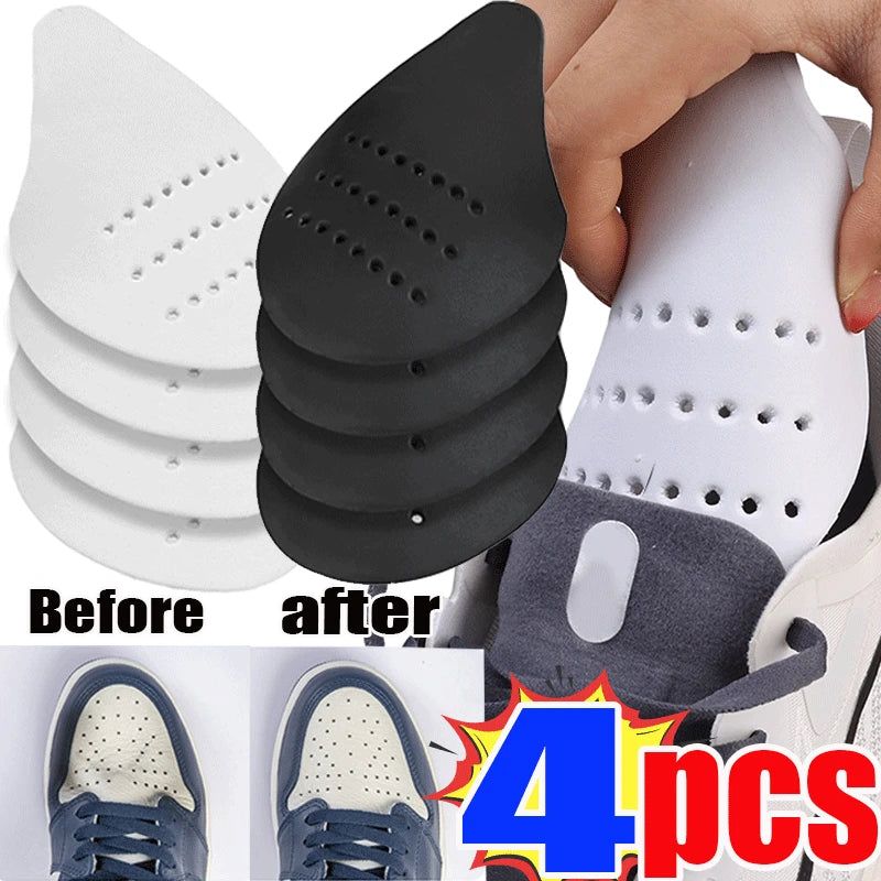 4/2Pcs Sneaker Shield Sneakers Anti Crease Wrinkled Fold Shoes Support Toe Cap Sport Ball Shoes Head Stretcher Head Shield