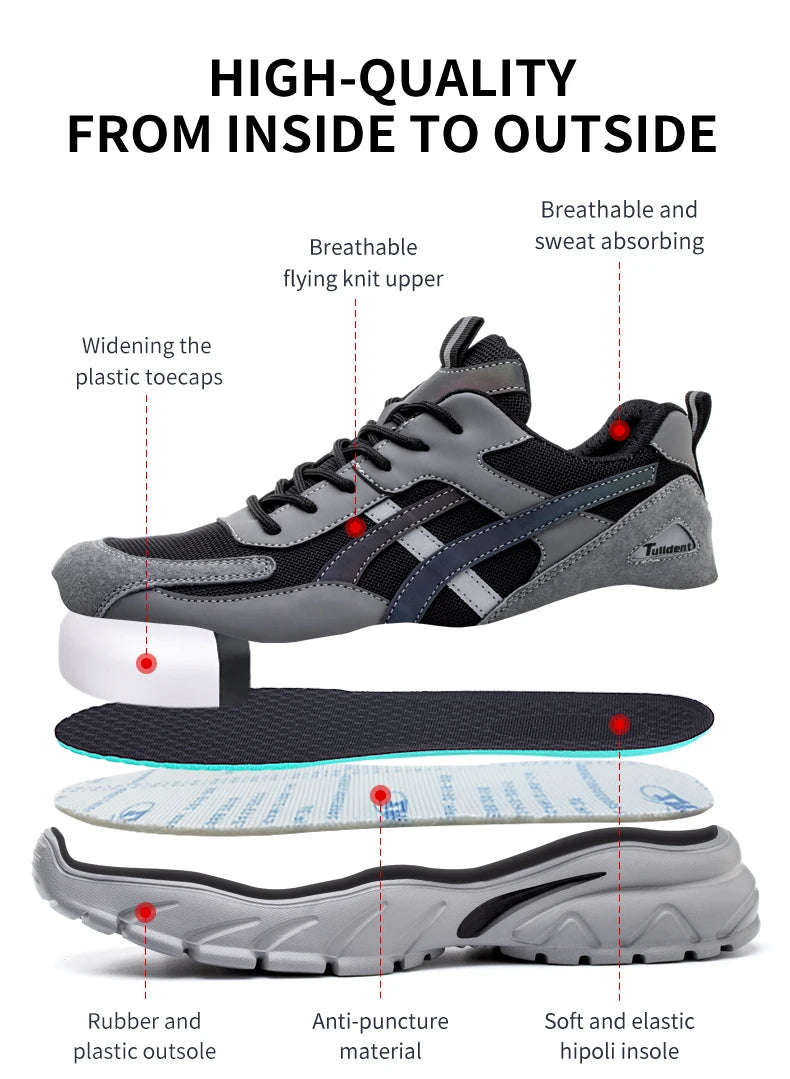 Safety Shoes Men New Steel Toe Men's Work Shoes Puncture Proof Work Sneaker Male Protective Footwear Work Man Boots Safety Boots
