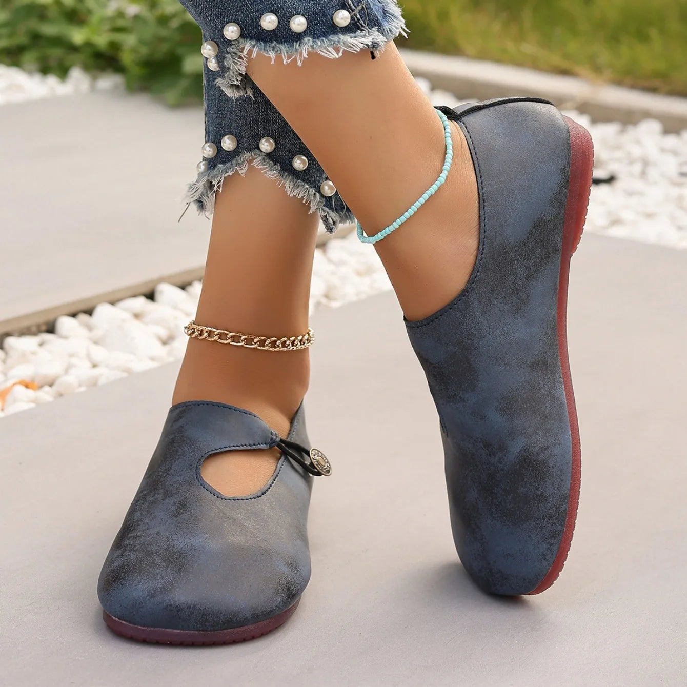 Women Sneakers 2024 New Retro Leisure Leather Shoes for Women Comfortable Slip-proof Breathable Round-headed Sneakers Women
