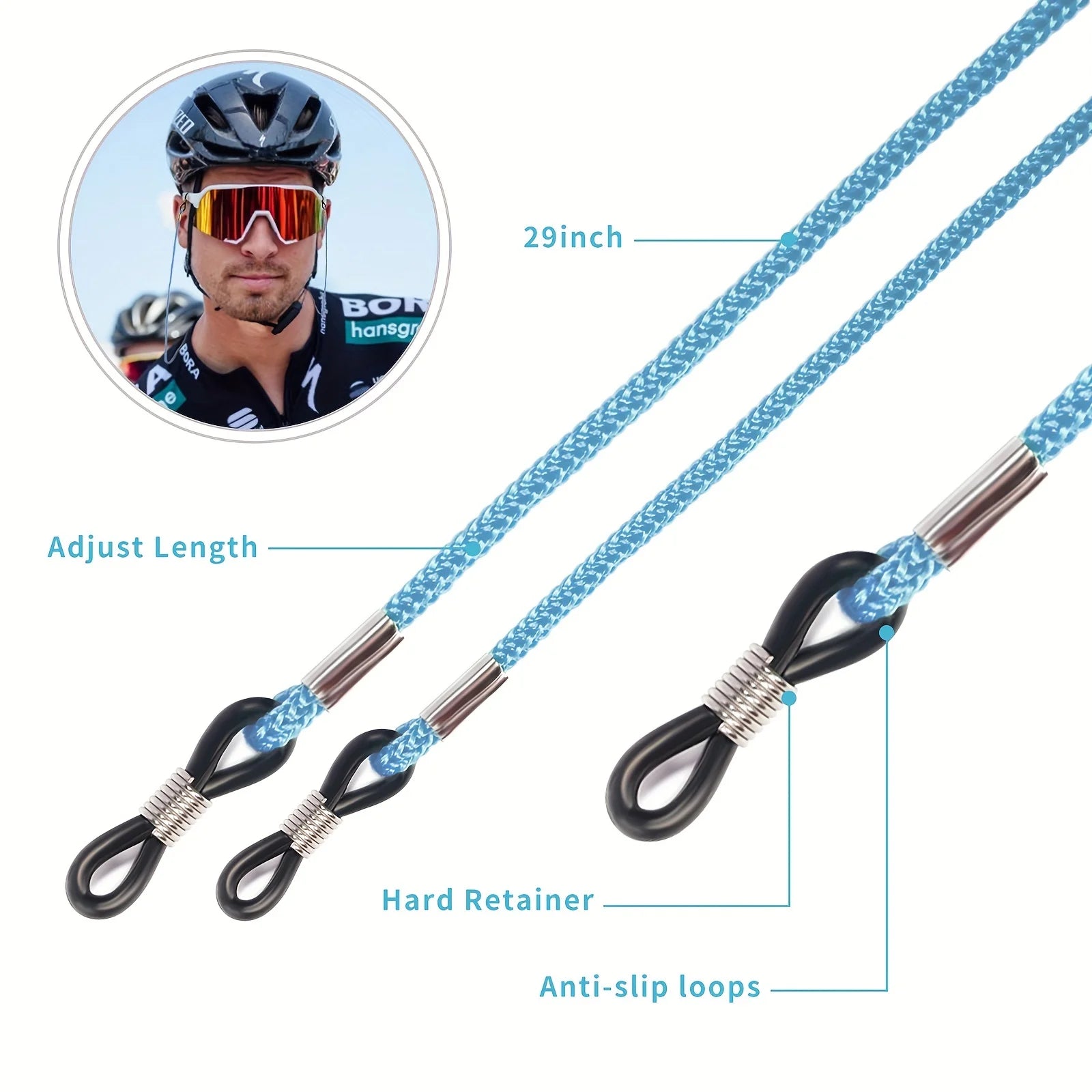 5ps Adjustable Glasses Strap Holder Anti Slip Glasses Cord Rope, Sports Sunglasses Chain Lanyard Eyewear Retainer Women Men