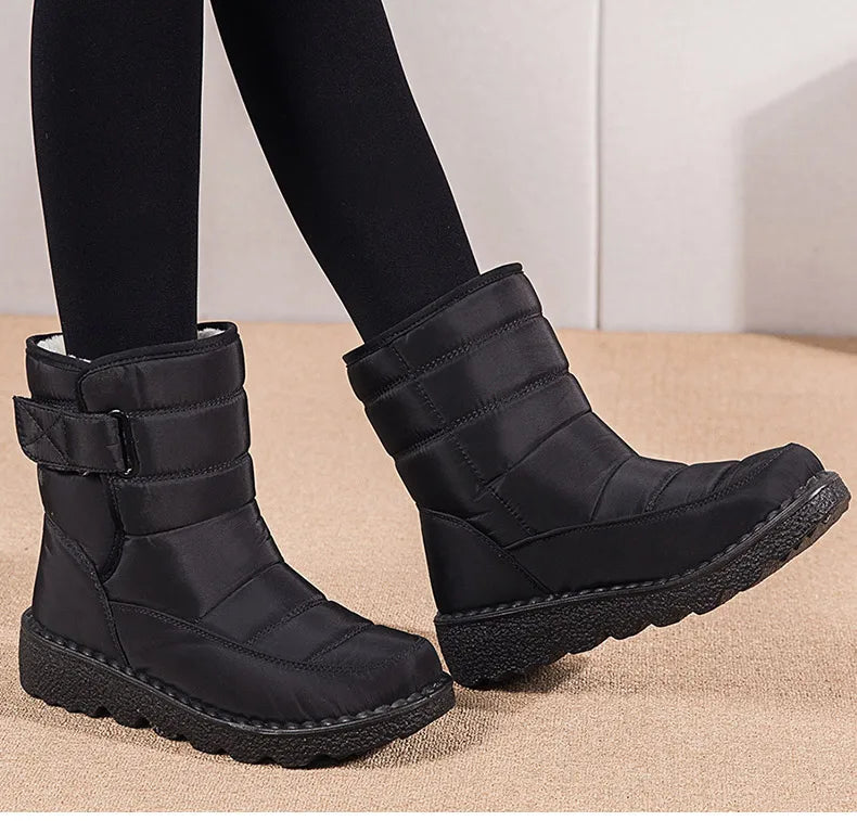 Women Boots 2024 Winter Shoes Woman Waterproof Snow Boots Winter Warm Fur Botas Mujer Korea Style Black Ankle Boots For Women