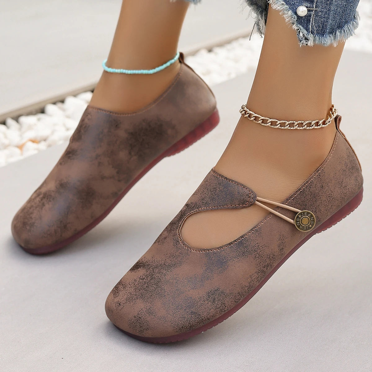 Women Sneakers 2024 New Retro Leisure Leather Shoes for Women Comfortable Slip-proof Breathable Round-headed Sneakers Women