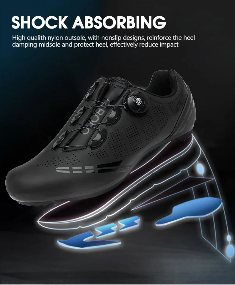 Men's Cycling Shoes Road Bike Shoes Self-locking Cleats Speed Cycling Sneakers Outdoor Racing Route Athletic Bicycle Footwear