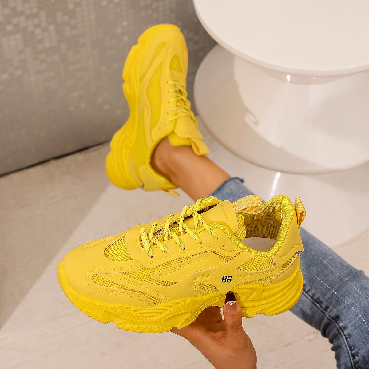 Women Sneakers 2024 New Fashion Chunky Outdoor Tennis Sneakers Women  Platform Comfortable Lightweight Designer Shoes Women
